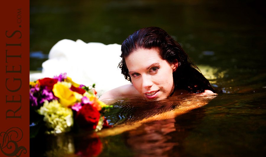 Wedding at Old Hickory Golf Club and Trash the Dress in the Water and our Golden Retriever