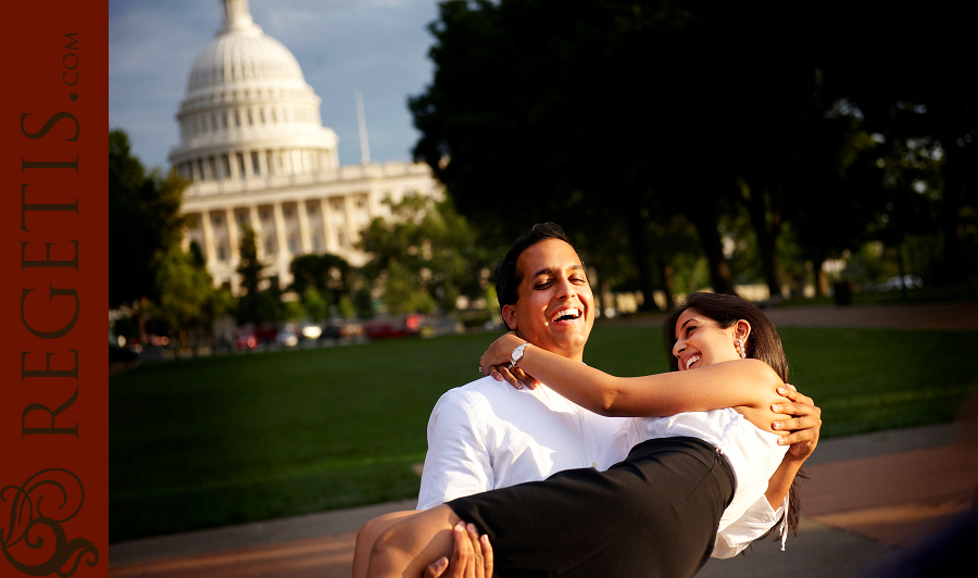 Rachna and Nitin's Engagement Pictures in Washington DC, Capital Building and Monuments