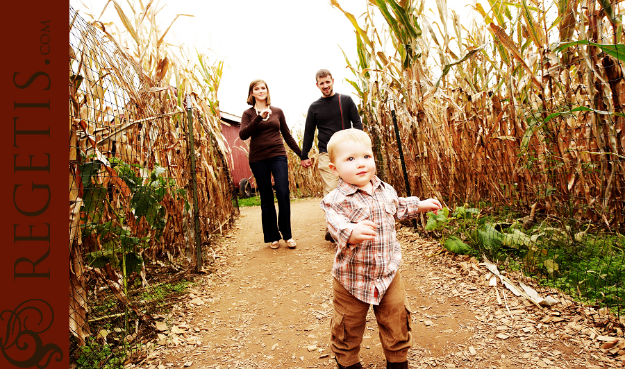 Jill, Scott and Kendal at the Pumpkin Patch in Centreville, Northern Virginia