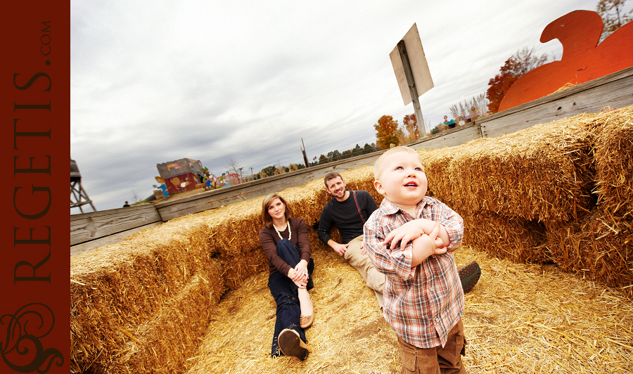 Jill, Scott and Kendal at the Pumpkin Patch in Centreville, Northern Virginia