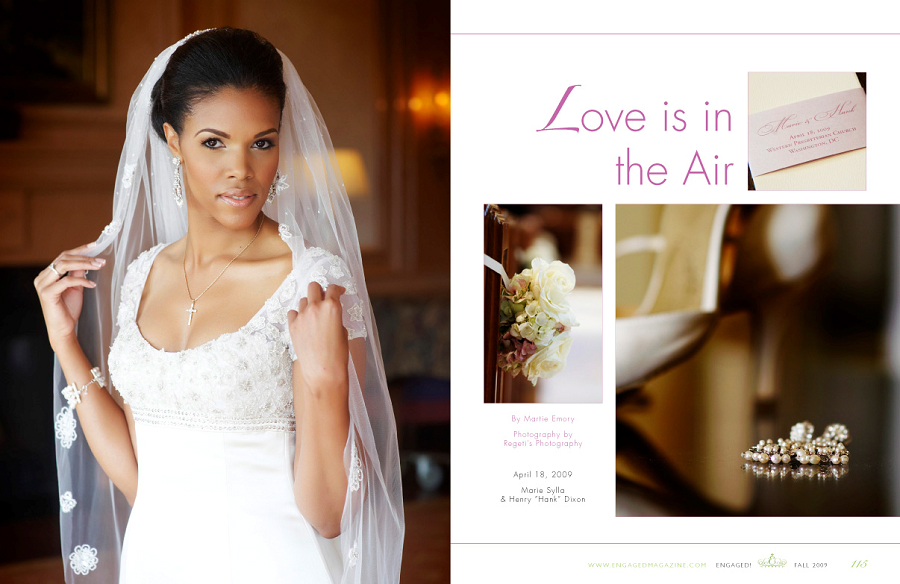 Editorial and Wedding Published in Engaged Magazine - Premier Washington DC Area Bridal Magazine