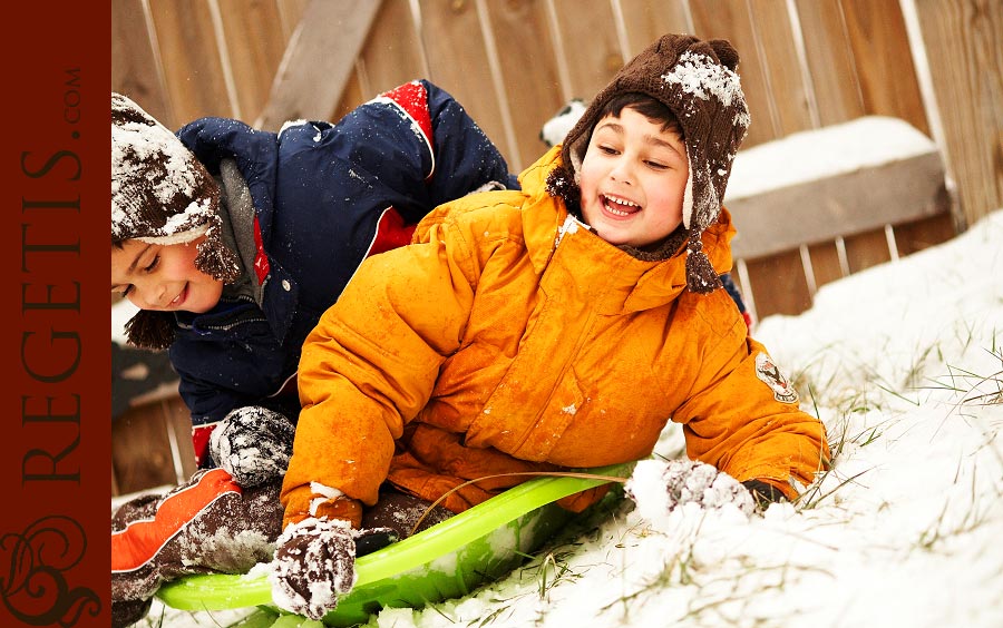 Regeti's Kids playing in Snow