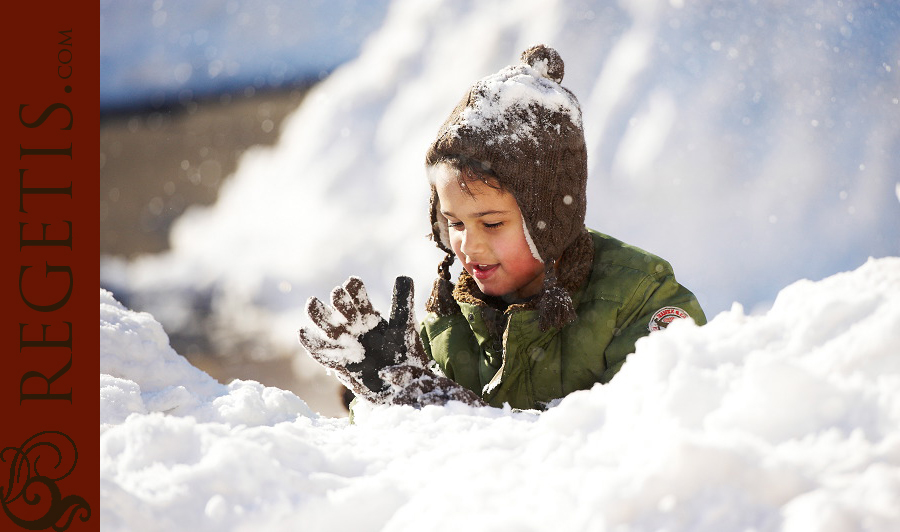 Kids Playing in Snow