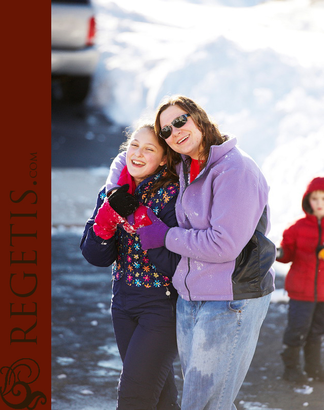 Kids Playing in Snow