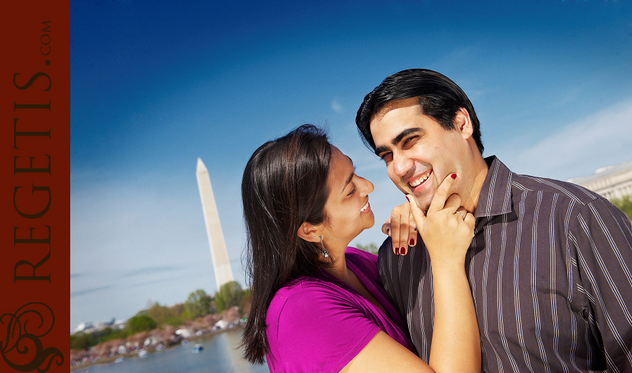 Shikha and Amit's Engagement Photographs in Washington DC, Cherry Blossoms