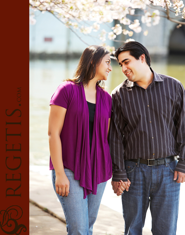 Shikha and Amit's Engagement Photographs in Washington DC, Cherry Blossoms